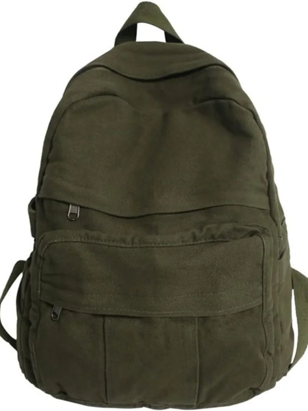 Stylish Vintage Green Canvas Laptop Backpack for Women | Travel & School Use